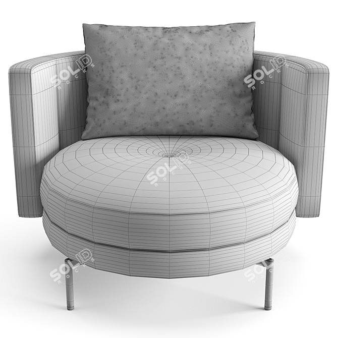 Minotti Torii Large Armchair: Stylish & Swivel 3D model image 6