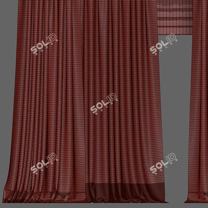 Elegant Curtain 881 3D model image 3