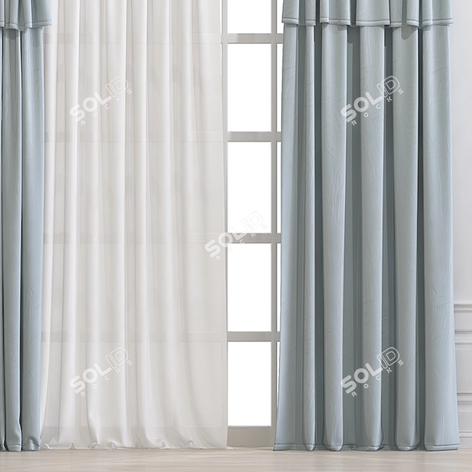 Curvaceous Elegance: Curtain 884 3D model image 2