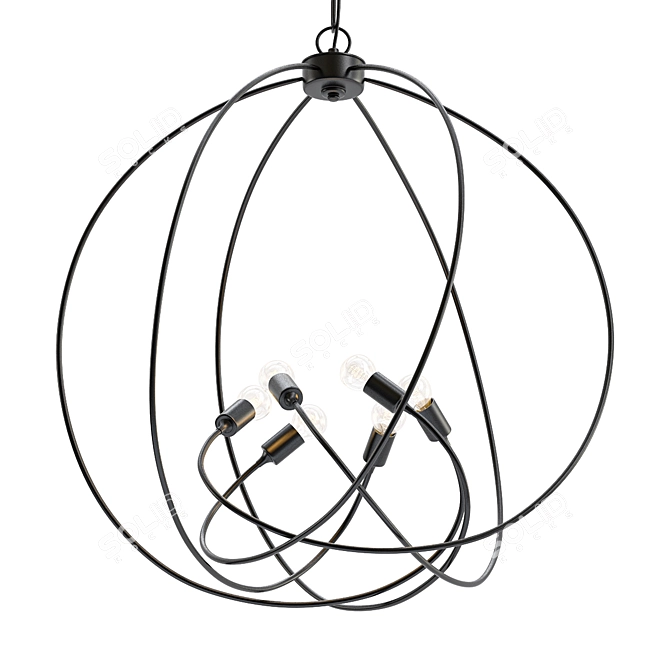 Elegant Orb Chandelier 3D model image 1