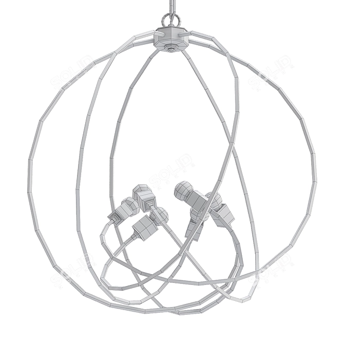 Elegant Orb Chandelier 3D model image 2