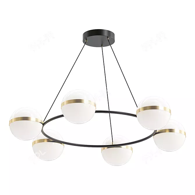 Elegant Glass Pendant Light 3D model image 1