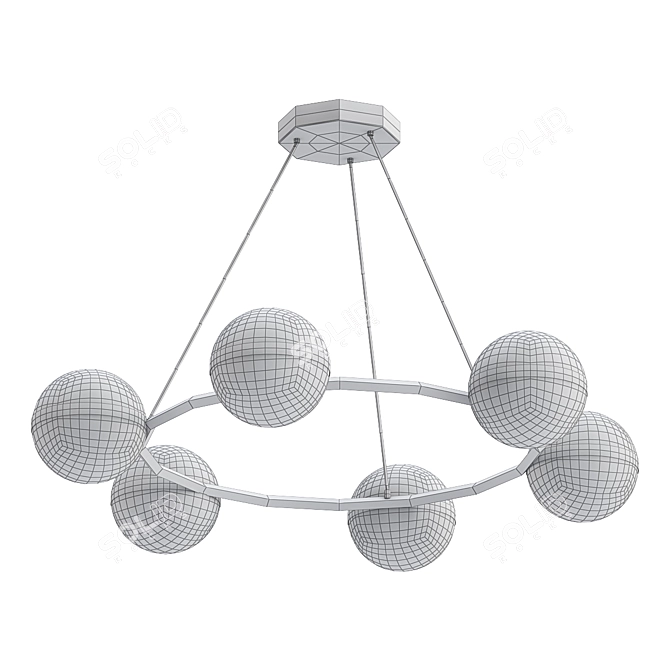 Elegant Glass Pendant Light 3D model image 2