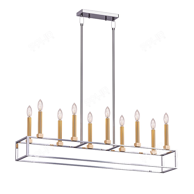 Elegant Finet 10 Light Chandelier 3D model image 1