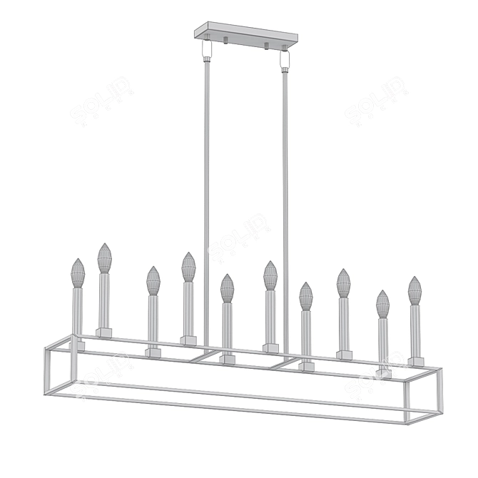 Elegant Finet 10 Light Chandelier 3D model image 2