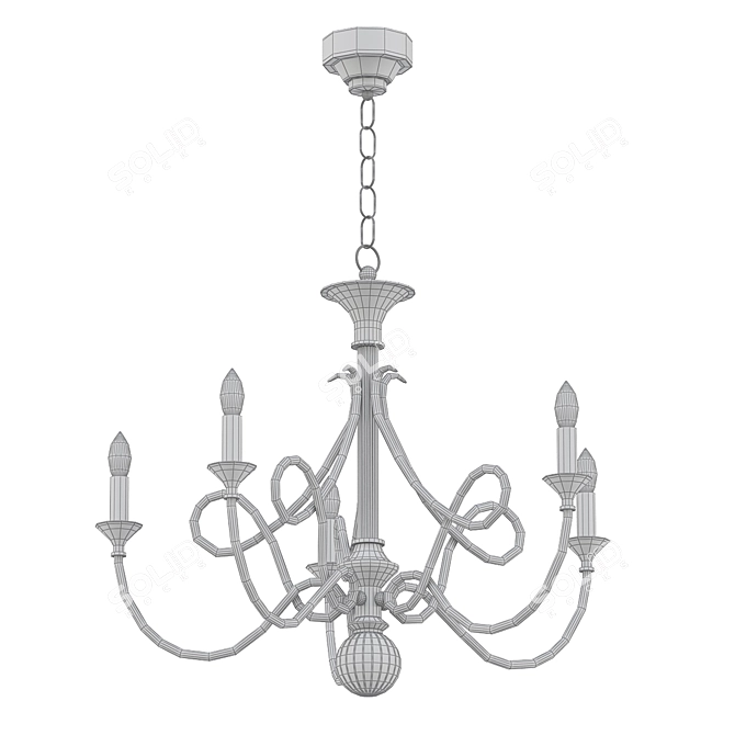 Elegant Twist 36" Chandelier 3D model image 2