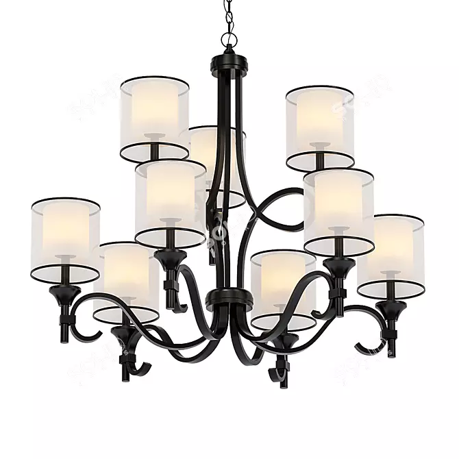 Lacey 9-Light Chandelier 3D model image 1