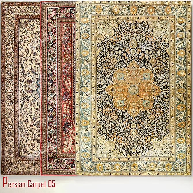 Exquisite Persian Carpet 05 3D model image 3