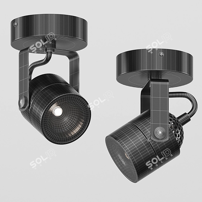 Modern Black Spot Light 3D model image 3