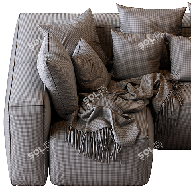 Cozy Mello Taos Brown Corner Sectional 3D model image 7