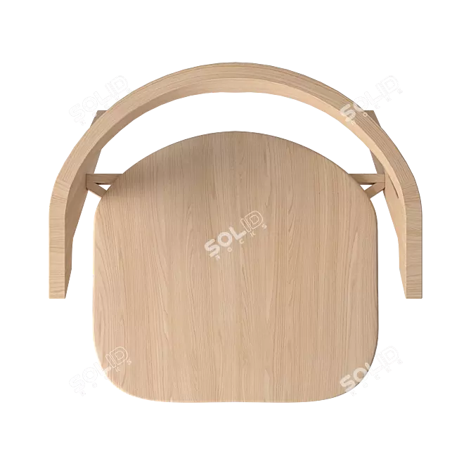 Custom Oak Wood Chair 3D model image 3