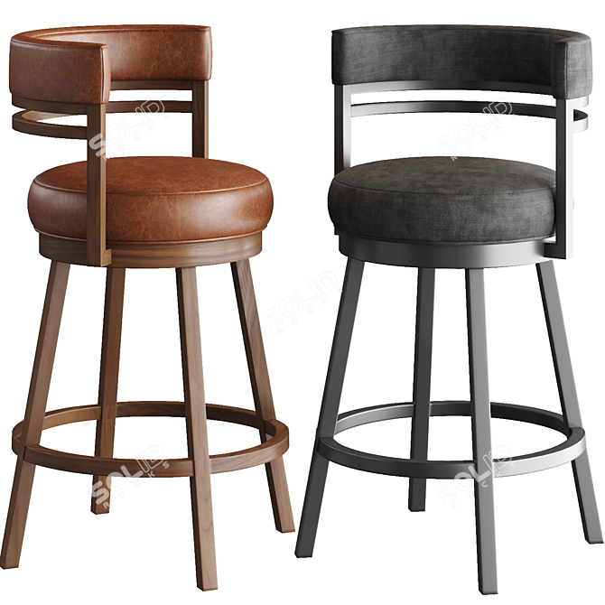 Chamisa Swivel Stool: Functional Elegance 3D model image 1