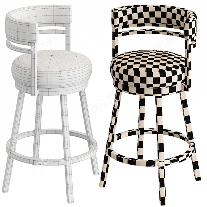 Chamisa Swivel Stool: Functional Elegance 3D model image 2