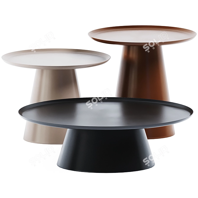 Elegant Metal Coffee Tables 3D model image 1