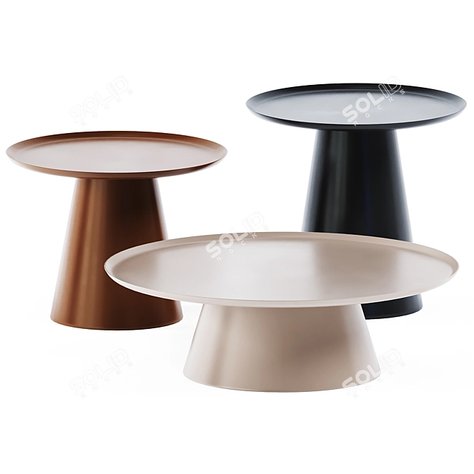 Elegant Metal Coffee Tables 3D model image 2