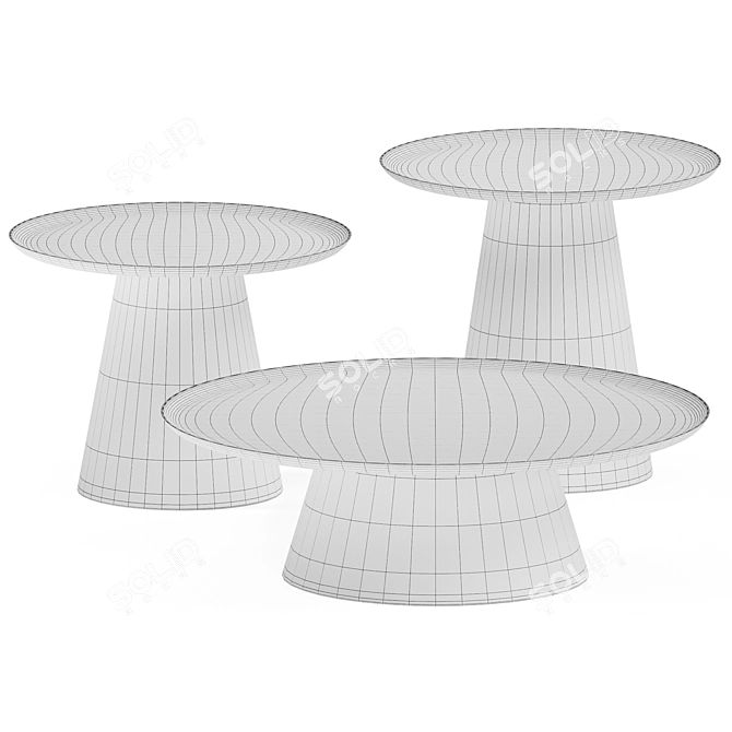 Elegant Metal Coffee Tables 3D model image 3