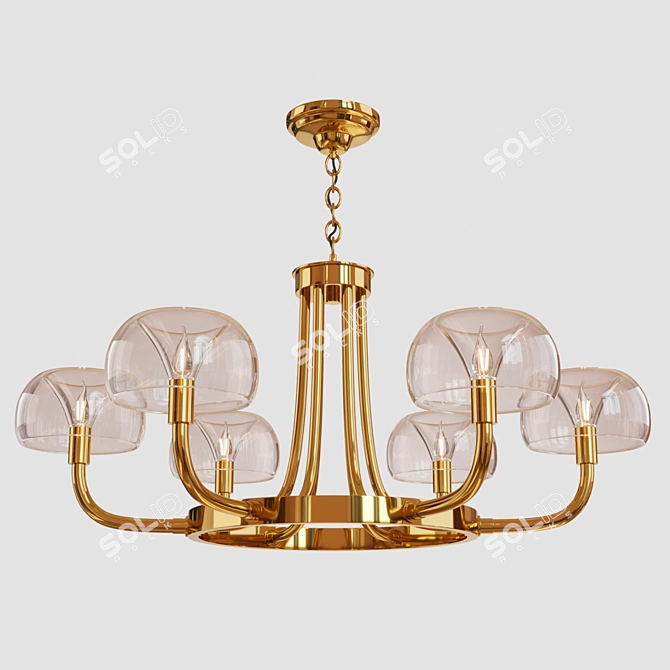 Copper Burst Chandelier: Modern Luxe 3D model image 1