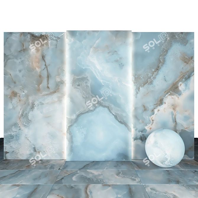 Elegant Gray Blue Onyx Texture 3D model image 1