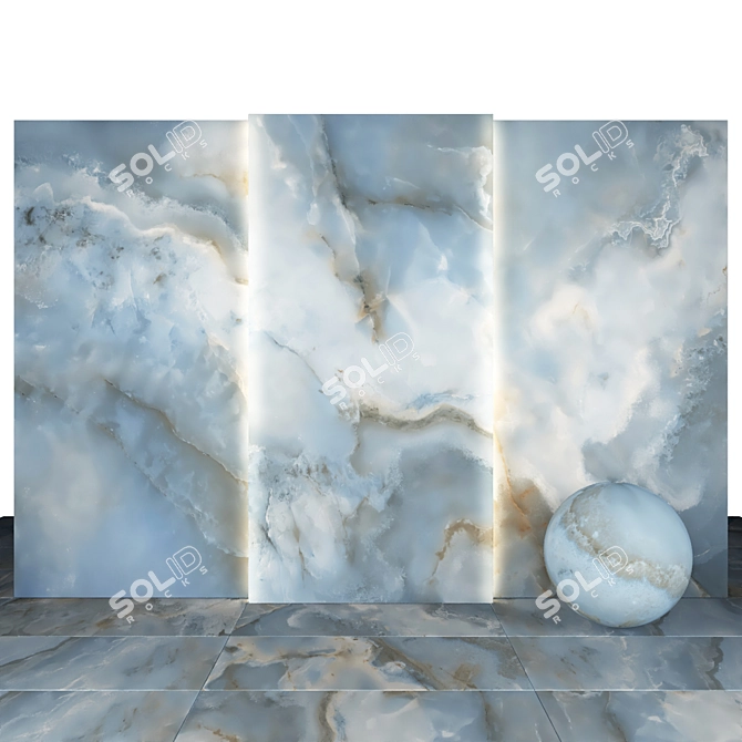 Elegant Gray Blue Onyx Texture 3D model image 2