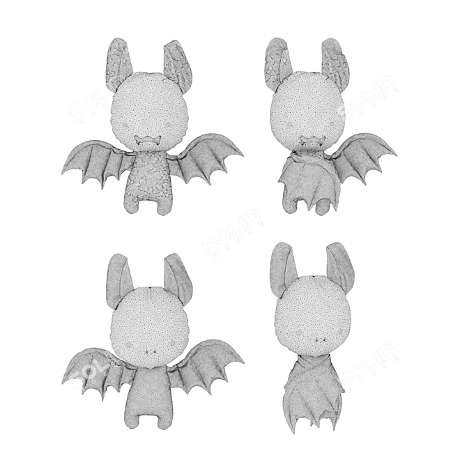 Color-changing Plush Bat Set (4pcs) 3D model image 6