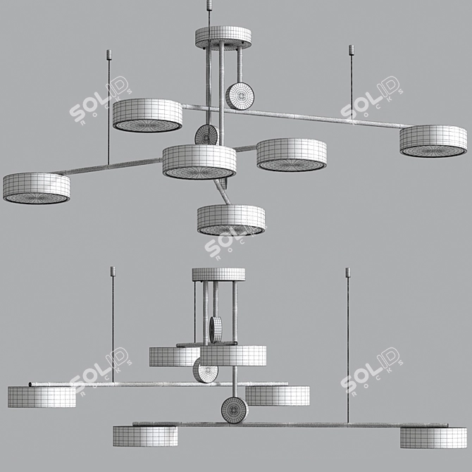 Swing Light LED Ceiling Chandelier 3D model image 3