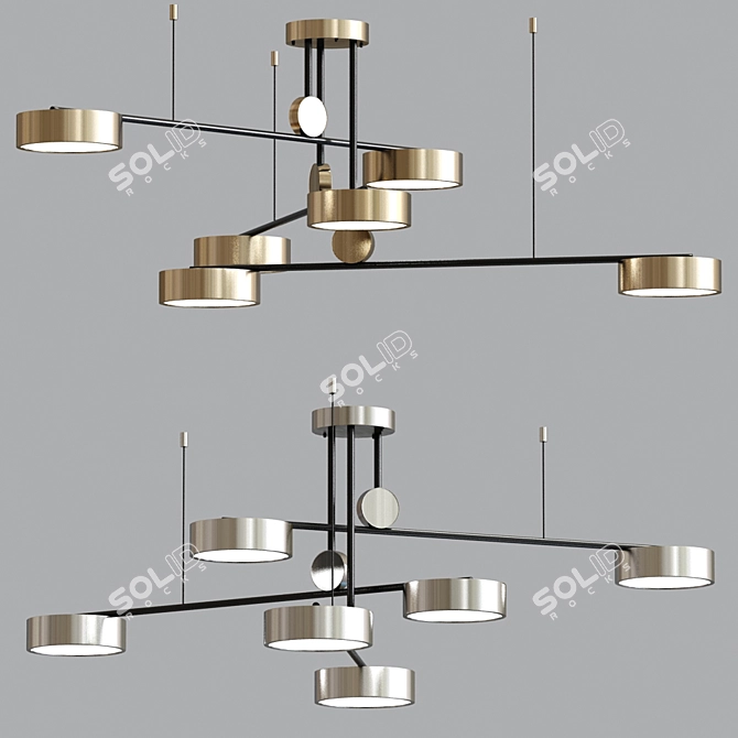 Swing Light LED Ceiling Chandelier 3D model image 4