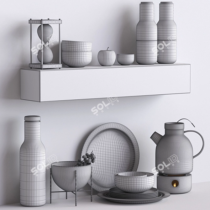 Sleek Kitchen Shelf: Organize with Ease 3D model image 3