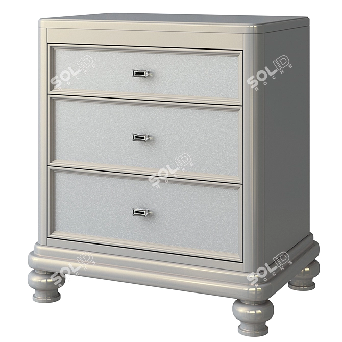 Elegant Pearl Coralayne Bedside Table 3D model image 1