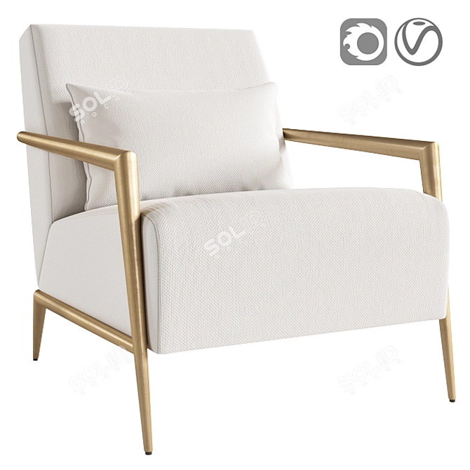 Elegant Enzo Lounge Chair 3D model image 7