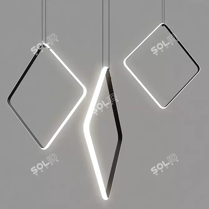 Arrangements Square Pendant Light 3D model image 1