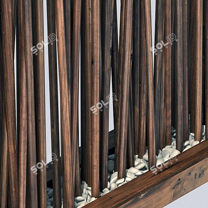 Branches & Pebbles Screen Wall Art 3D model image 2