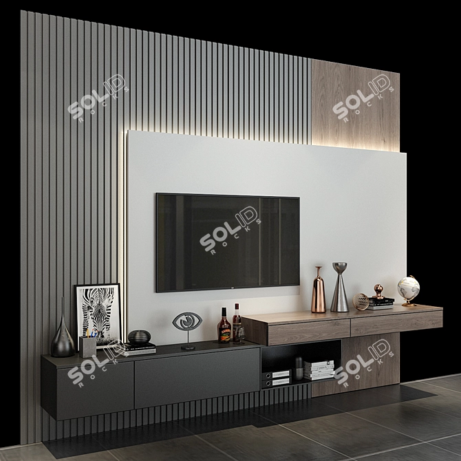Elegant Oak Cabinet | 0131 3D model image 4