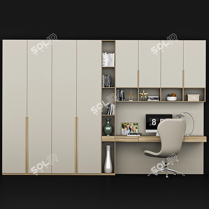Efficient Home Office Shelf 3D model image 1