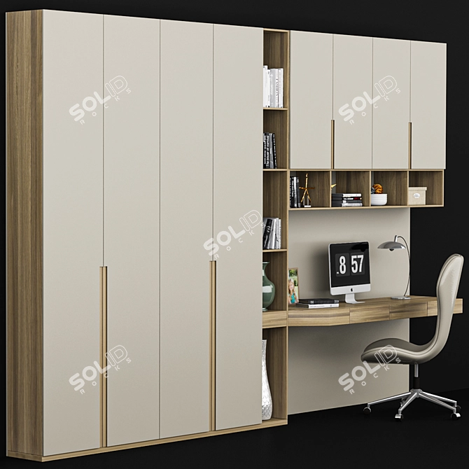 Efficient Home Office Shelf 3D model image 2