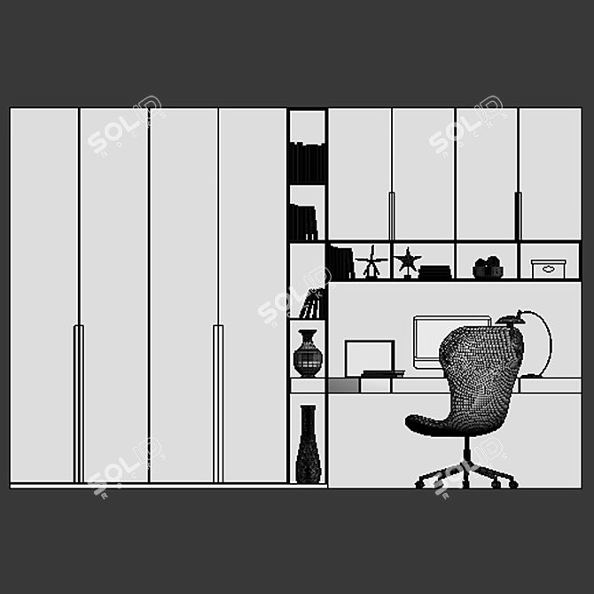 Efficient Home Office Shelf 3D model image 4
