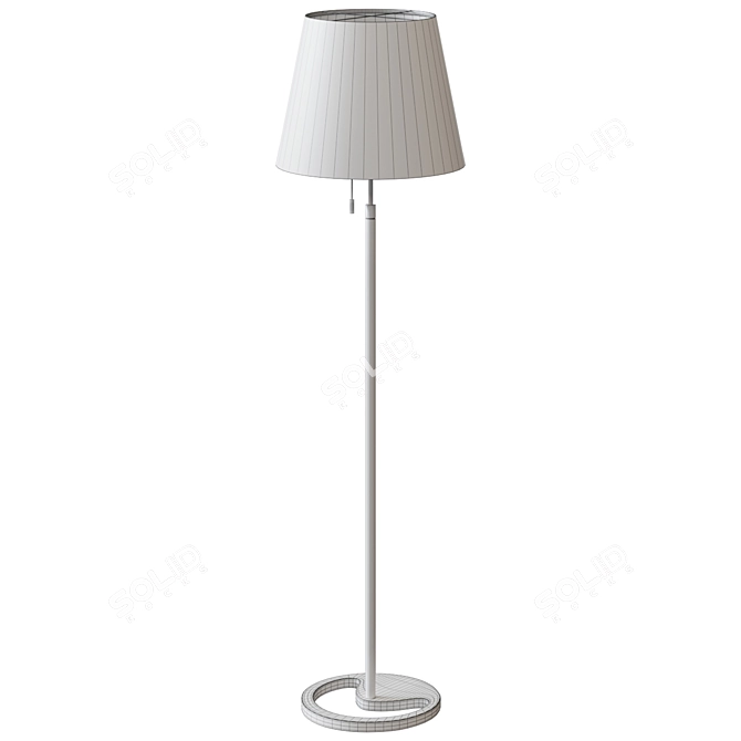 Sleek Nickel-plated Floor Lamp 3D model image 2