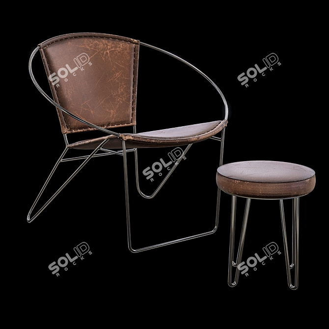 Vintage Jones Poltrona Lounge Chair 3D model image 1