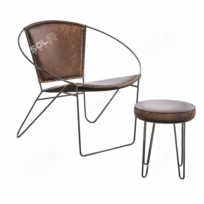 Vintage Jones Poltrona Lounge Chair 3D model image 3