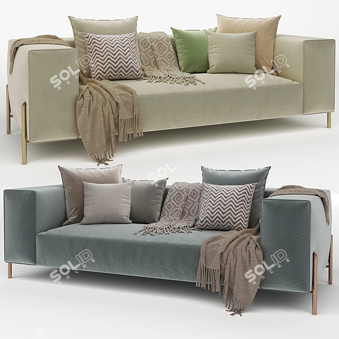 Elegant Formerin Brera 2-Seater Sofa 3D model image 1