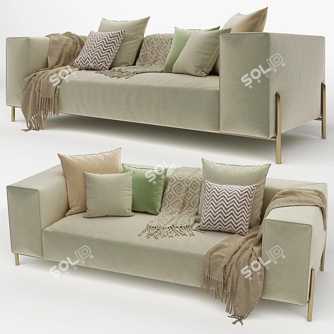 Elegant Formerin Brera 2-Seater Sofa 3D model image 3