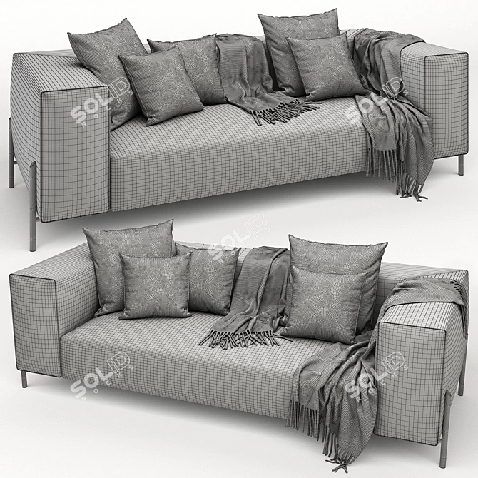 Elegant Formerin Brera 2-Seater Sofa 3D model image 4