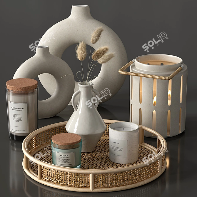 Elegant Home Decor Set  3D model image 1