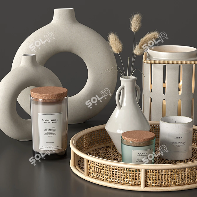 Elegant Home Decor Set  3D model image 2