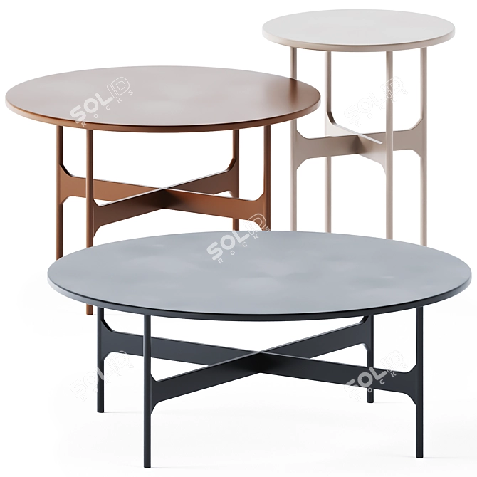 Modern Metal Coffee Tables Floema 3D model image 1