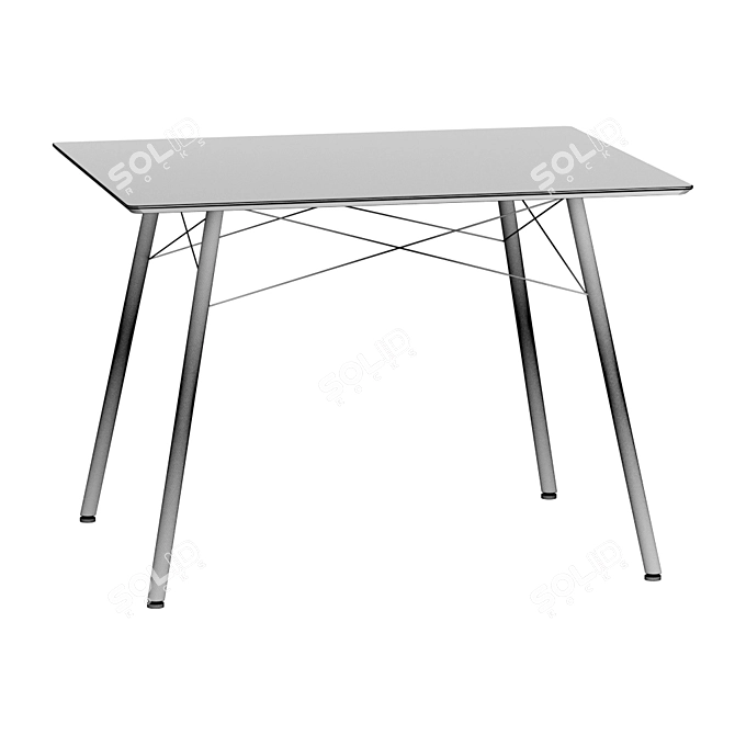 Eames DSW Rectangle Table 3D model image 2