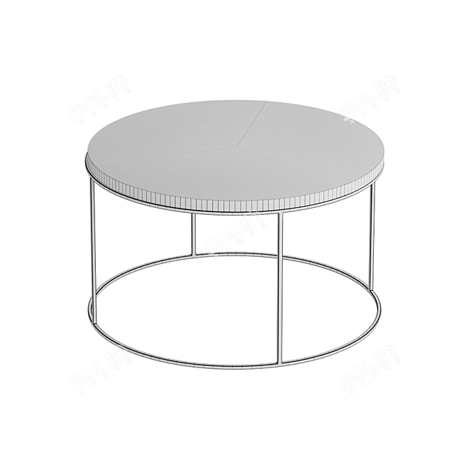 Intricate Striped Bone Coffee Table 3D model image 2