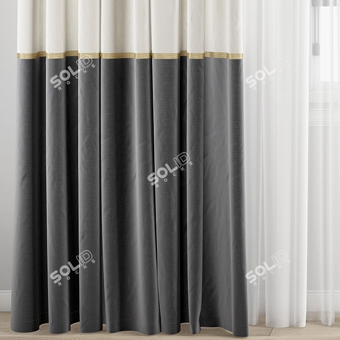 Polygonal Curtain Model - High Quality! 3D model image 2