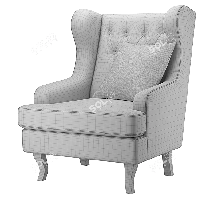 Elegant Wingback Chair: Vray/Corona, Real-World Scale 3D model image 6