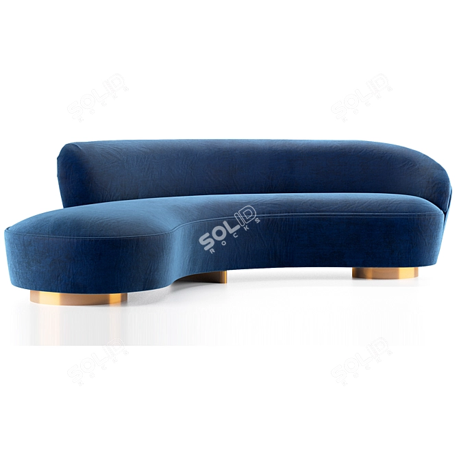Curved Freeform Sofa: Stylish & Spacious 3D model image 3