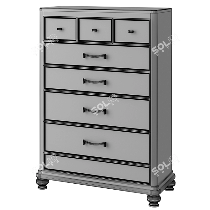 Elegant Coralayne Chest of Drawers 3D model image 2